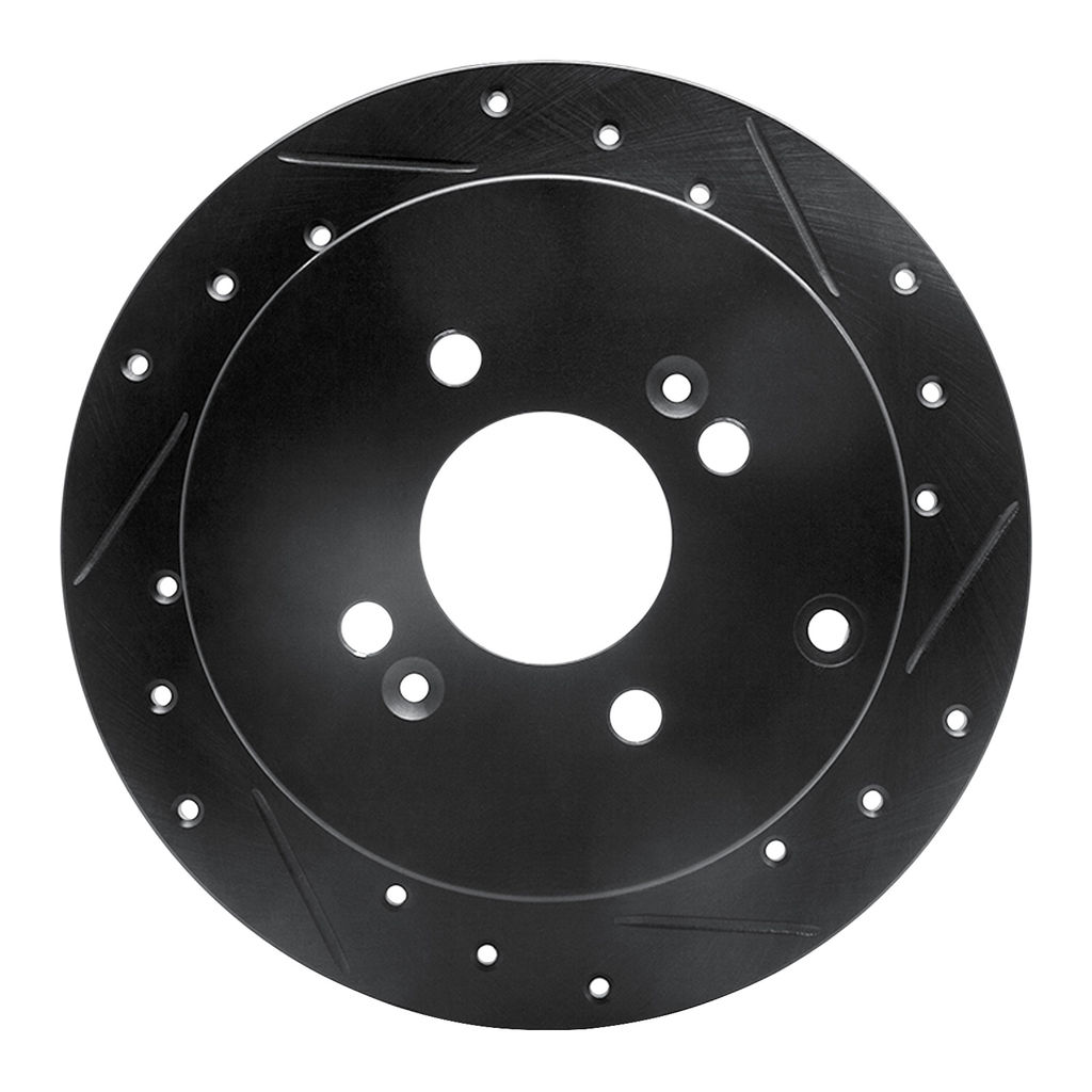 Dynamic Friction 633-03002R - Drilled and Slotted Black Zinc Brake Rotor