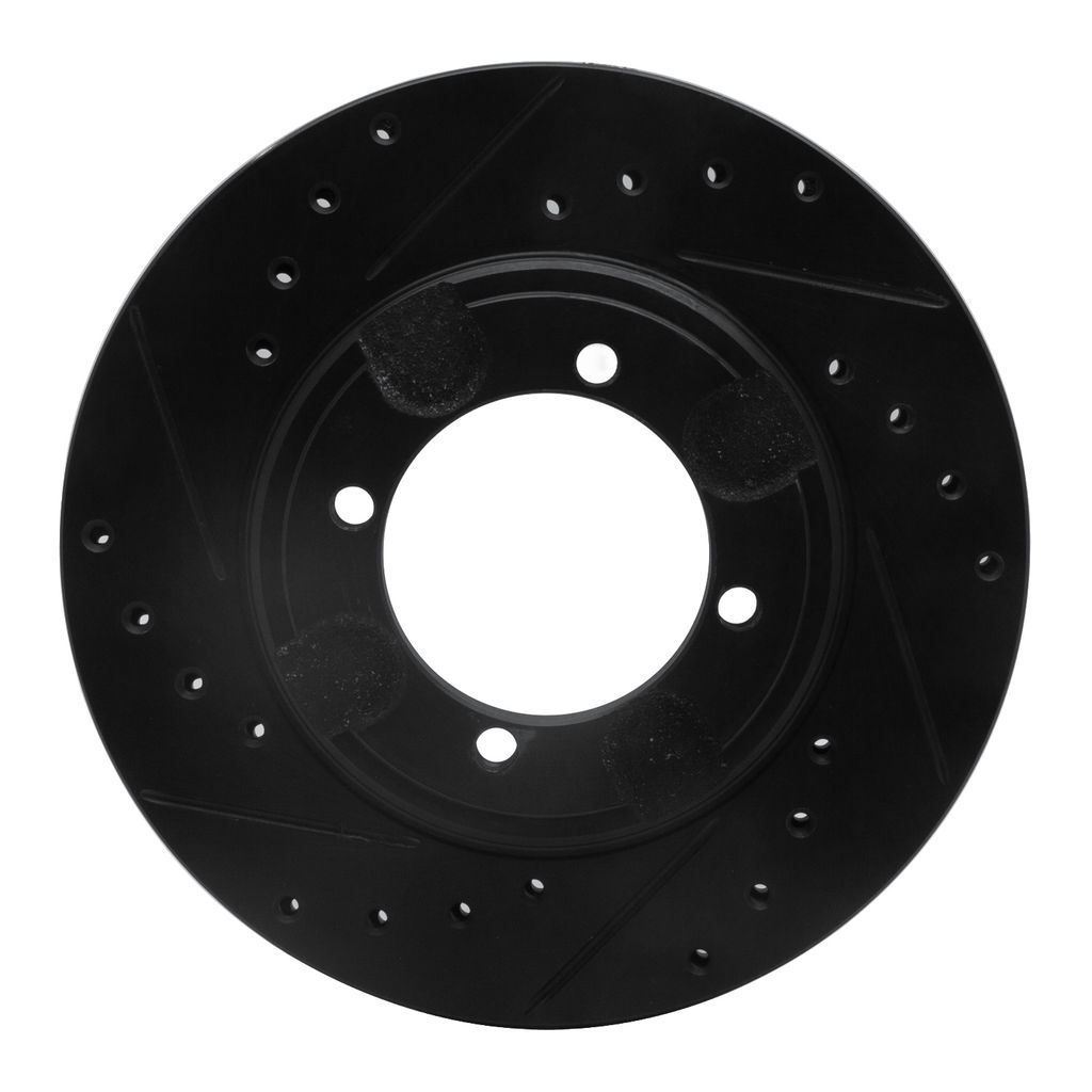 Dynamic Friction 633-03007L - Drilled and Slotted Black Zinc Brake Rotor