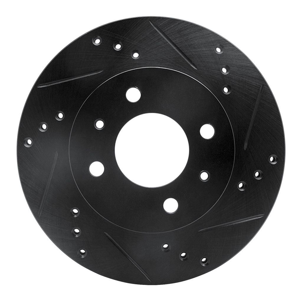 Dynamic Friction 633-03012R - Drilled and Slotted Black Zinc Brake Rotor