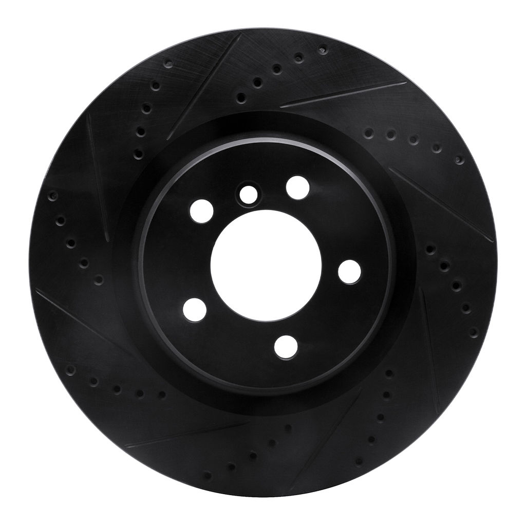 Dynamic Friction 633-11014L - Drilled and Slotted Black Zinc Brake Rotor