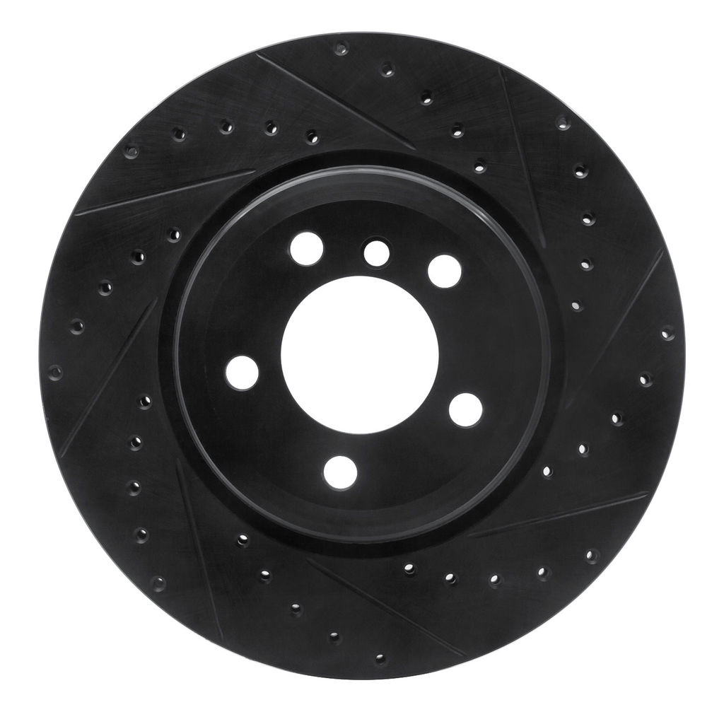 Dynamic Friction 633-31076R - Drilled and Slotted Black Zinc Brake Rotor