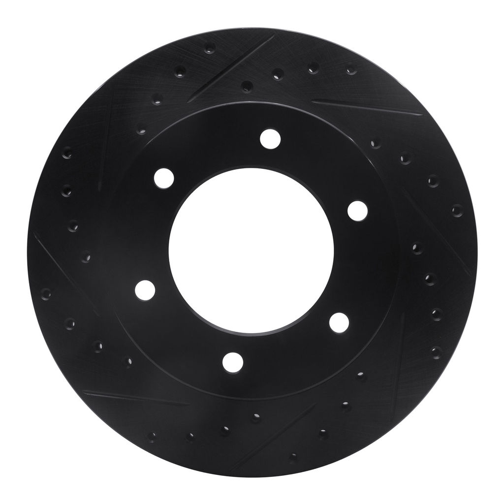Dynamic Friction 633-37010L - Drilled and Slotted Black Zinc Brake Rotor