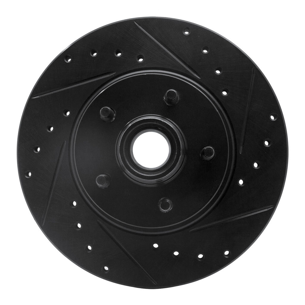 Dynamic Friction 633-54141R - Drilled and Slotted Black Zinc Brake Rotor