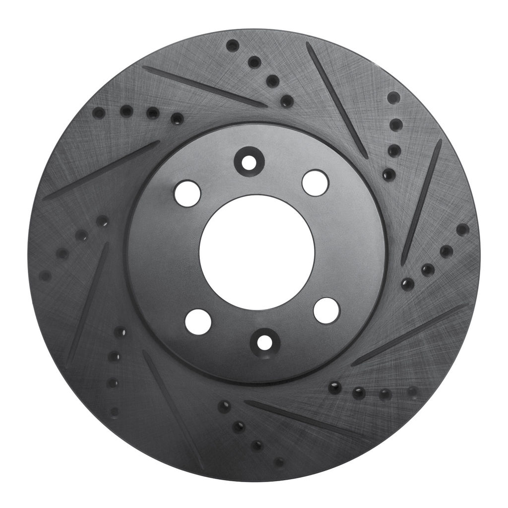 Dynamic Friction 633-65007R - Drilled and Slotted Black Zinc Brake Rotor