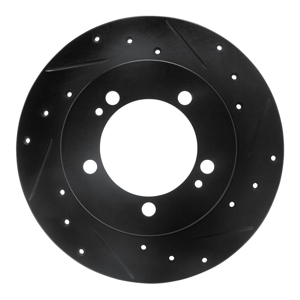 Dynamic Friction 633-72012R - Drilled and Slotted Black Zinc Brake Rotor