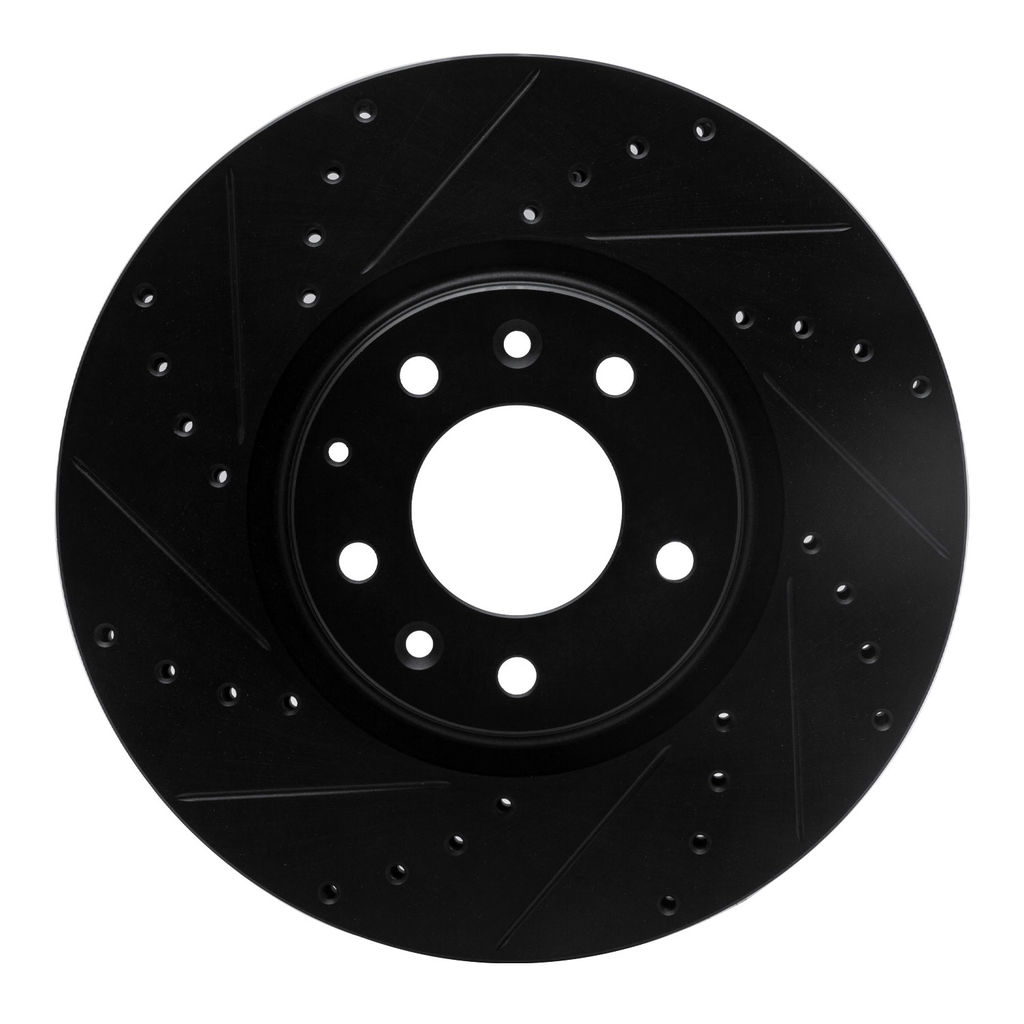 Dynamic Friction 633-80045L - Drilled and Slotted Black Zinc Brake Rotor