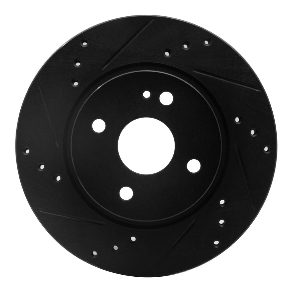 Dynamic Friction 633-80050L - Drilled and Slotted Black Zinc Brake Rotor