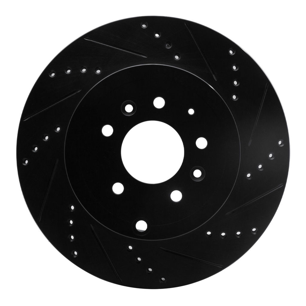 Dynamic Friction 633-80068R - Drilled and Slotted Black Zinc Brake Rotor