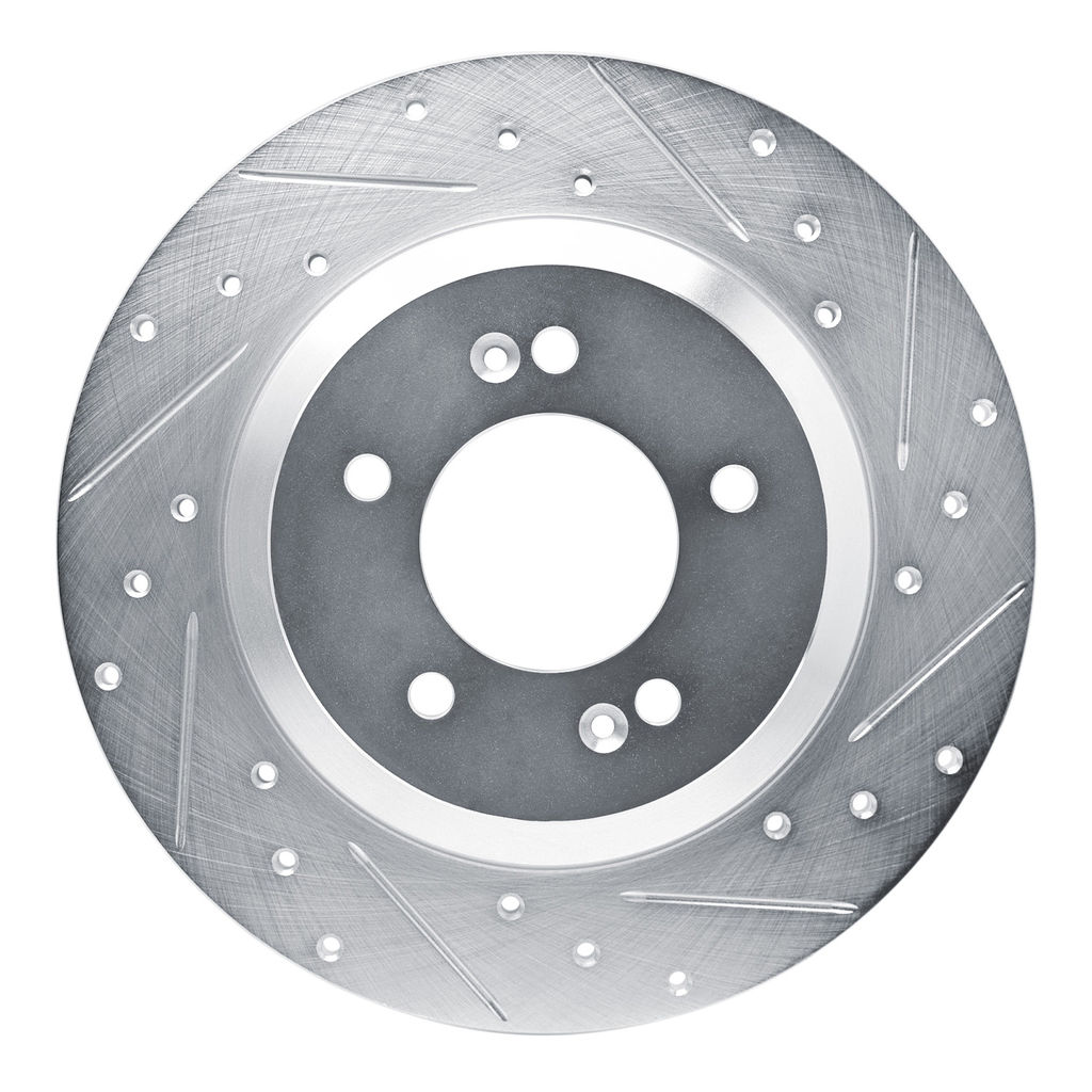 Dynamic Friction 631-03065R - Drilled and Slotted Silver Zinc Brake Rotor