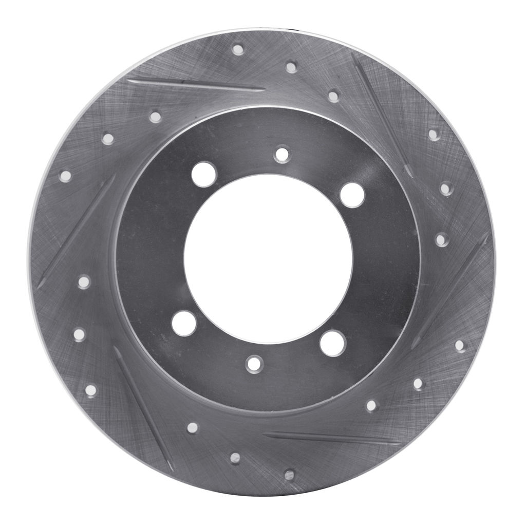 Dynamic Friction 631-27027R - Drilled and Slotted Silver Zinc Brake Rotor
