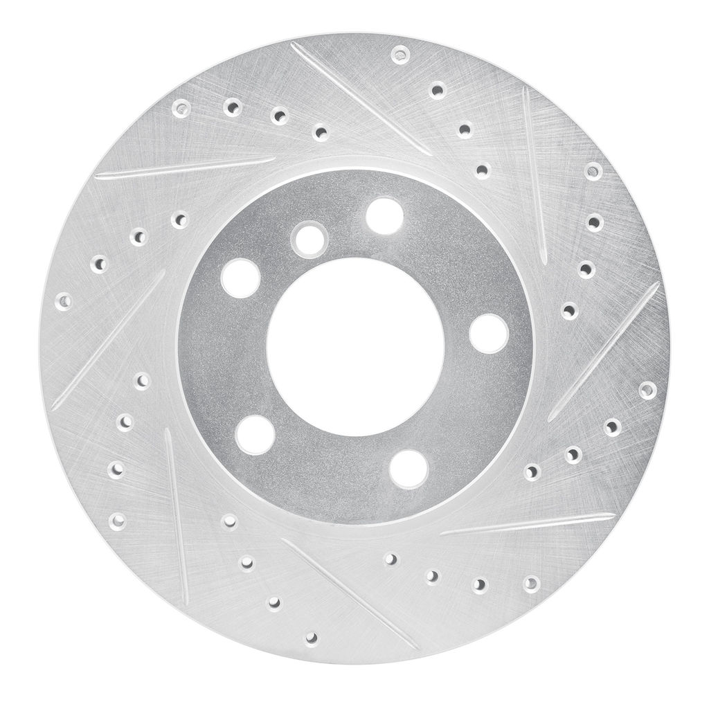 Dynamic Friction 631-32009R - Drilled and Slotted Silver Zinc Brake Rotor