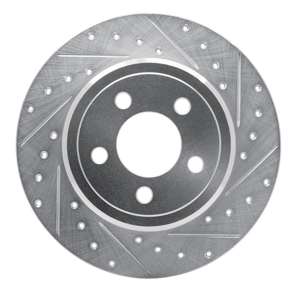 Dynamic Friction 631-39016R - Drilled and Slotted Silver Zinc Brake Rotor
