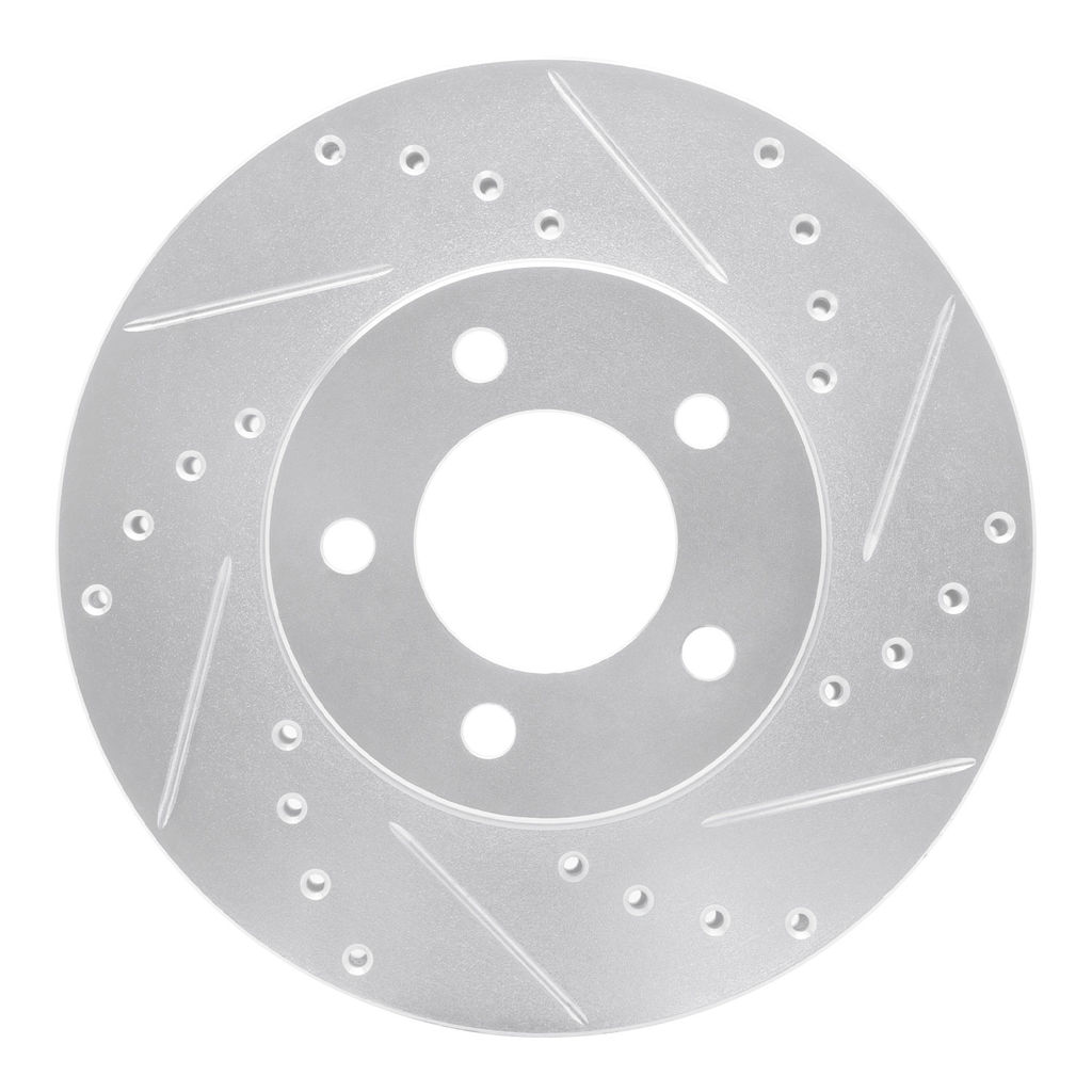 Dynamic Friction 631-54039R - Drilled and Slotted Silver Zinc Brake Rotor