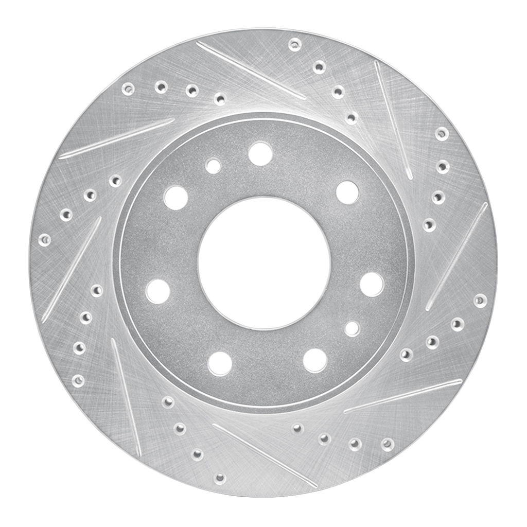 Dynamic Friction 631-54216R - Drilled and Slotted Silver Zinc Brake Rotor