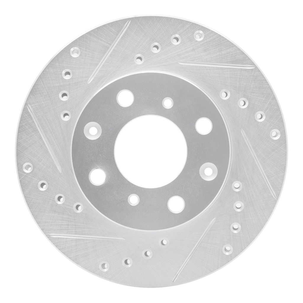 Dynamic Friction 631-59011L - Drilled and Slotted Silver Zinc Brake Rotor