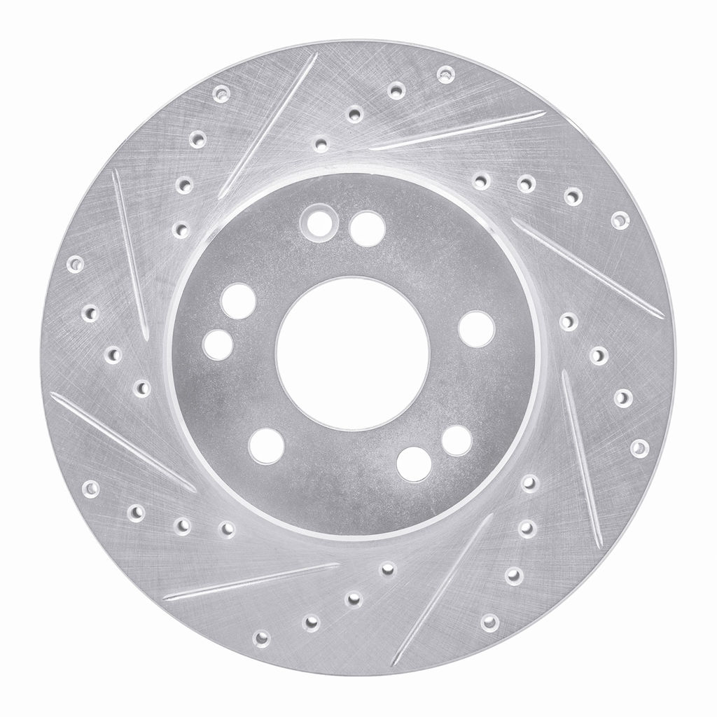 Dynamic Friction 631-63020L - Drilled and Slotted Silver Zinc Brake Rotor