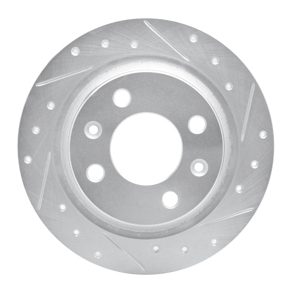 Dynamic Friction 631-65006R - Drilled and Slotted Silver Zinc Brake Rotor