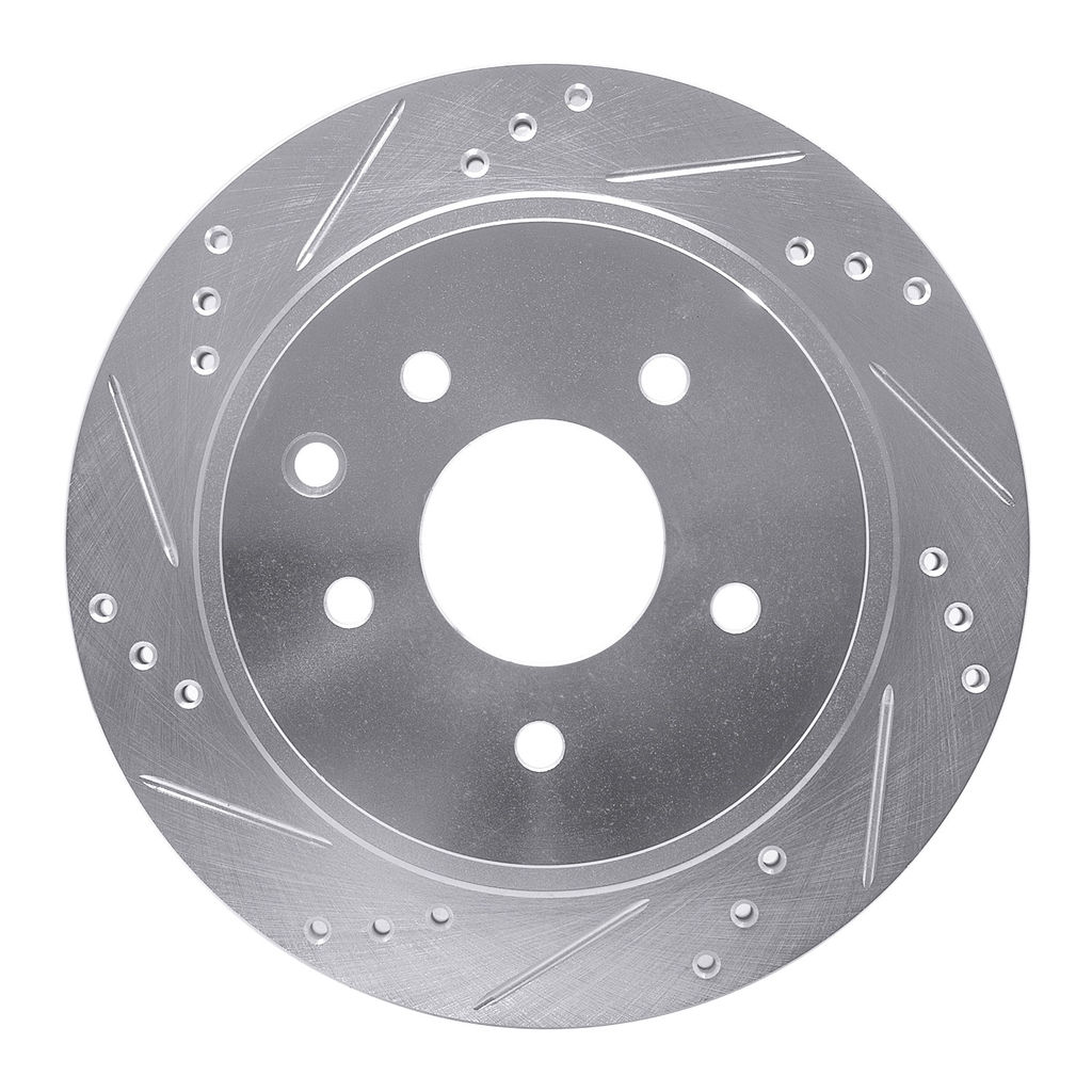 Dynamic Friction 631-67088L - Drilled and Slotted Silver Zinc Brake Rotor
