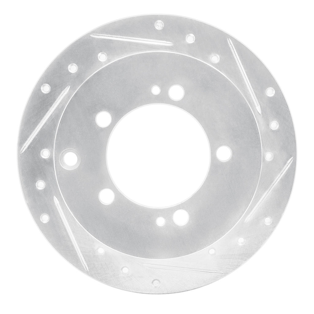 Dynamic Friction 631-72028R - Drilled and Slotted Silver Zinc Brake Rotor