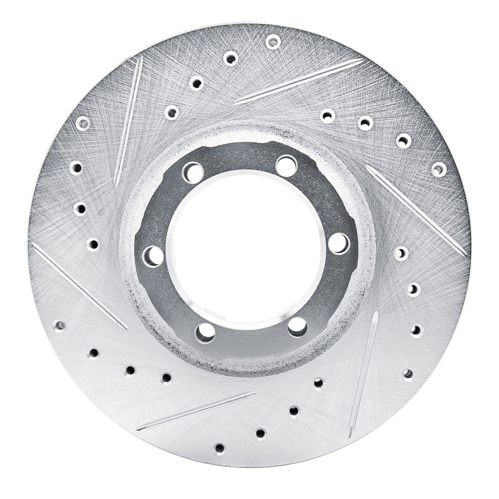 Dynamic Friction 631-72049L - Drilled and Slotted Silver Zinc Brake Rotor