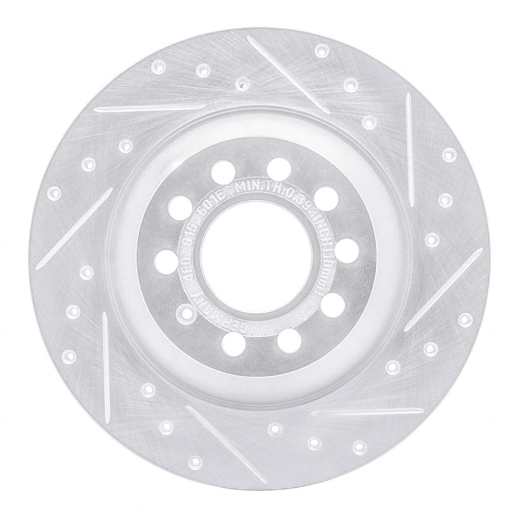 Dynamic Friction 631-73042R - Drilled and Slotted Silver Zinc Brake Rotor