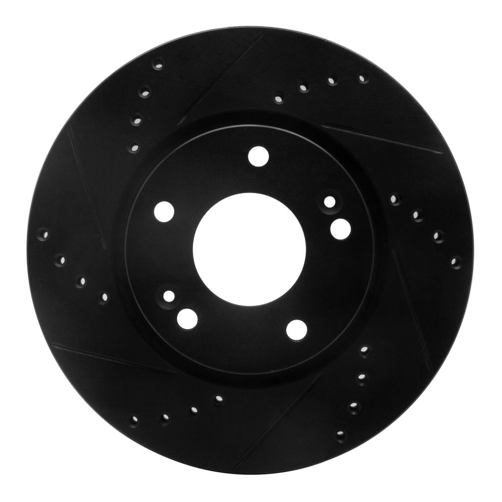 Dynamic Friction 633-03016L - Drilled and Slotted Black Zinc Brake Rotor
