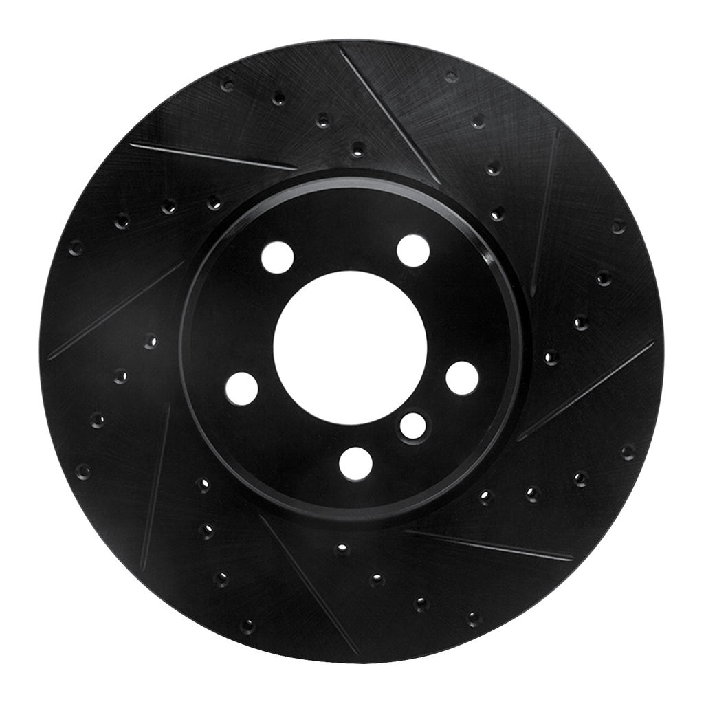Dynamic Friction 633-11007R - Drilled and Slotted Black Zinc Brake Rotor
