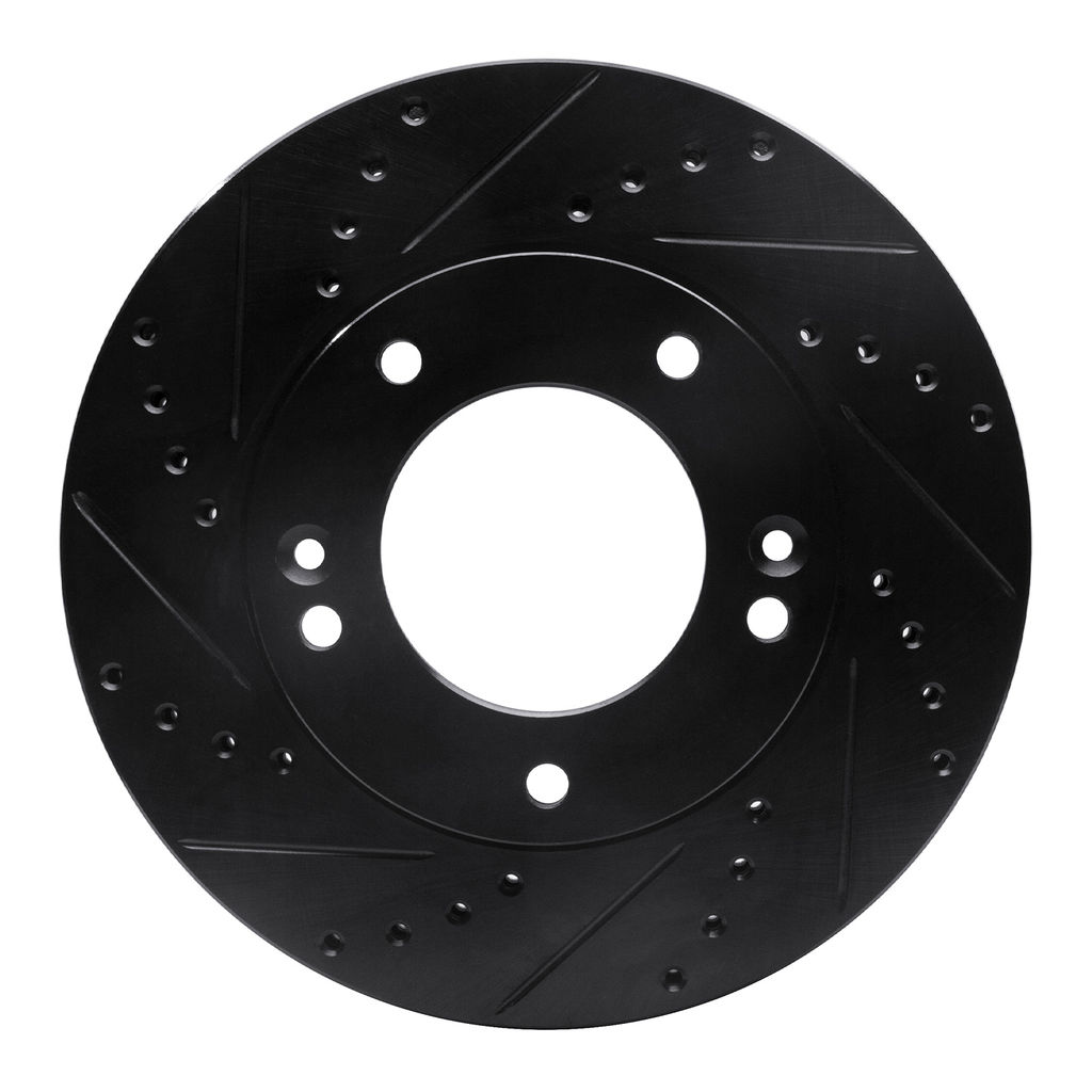 Dynamic Friction 633-21020L - Drilled and Slotted Black Zinc Brake Rotor