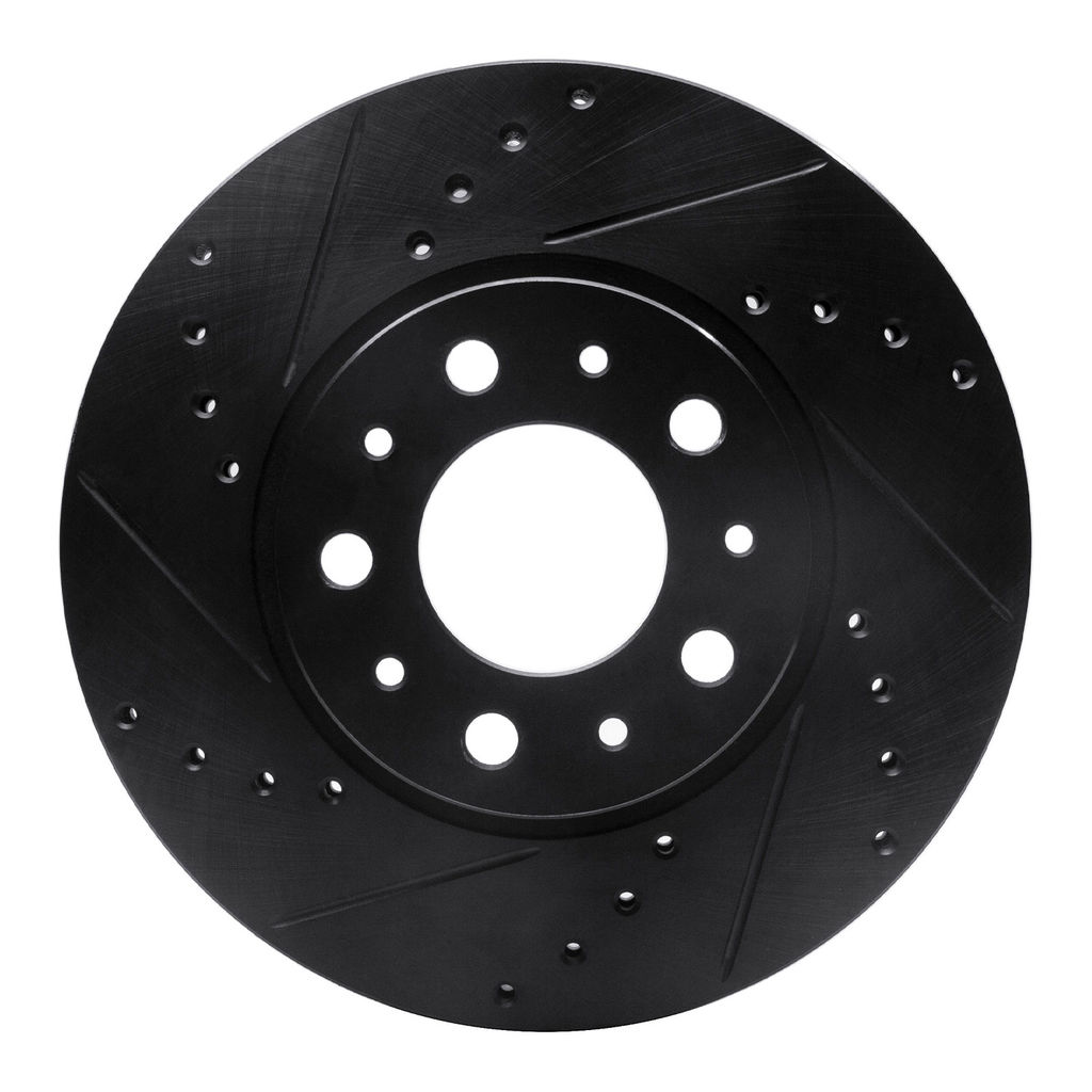 Dynamic Friction 633-27015L - Drilled and Slotted Black Zinc Brake Rotor