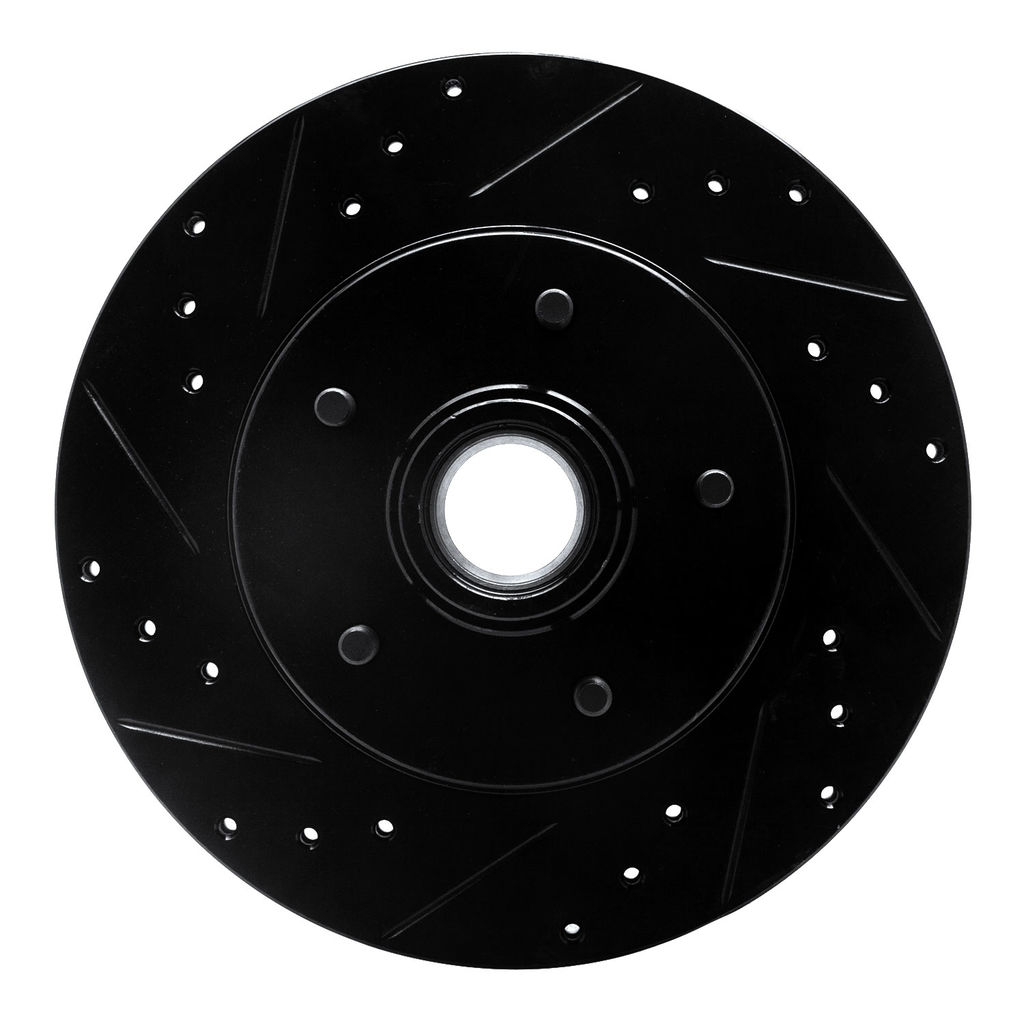 Dynamic Friction 633-51000L - Drilled and Slotted Black Zinc Brake Rotor