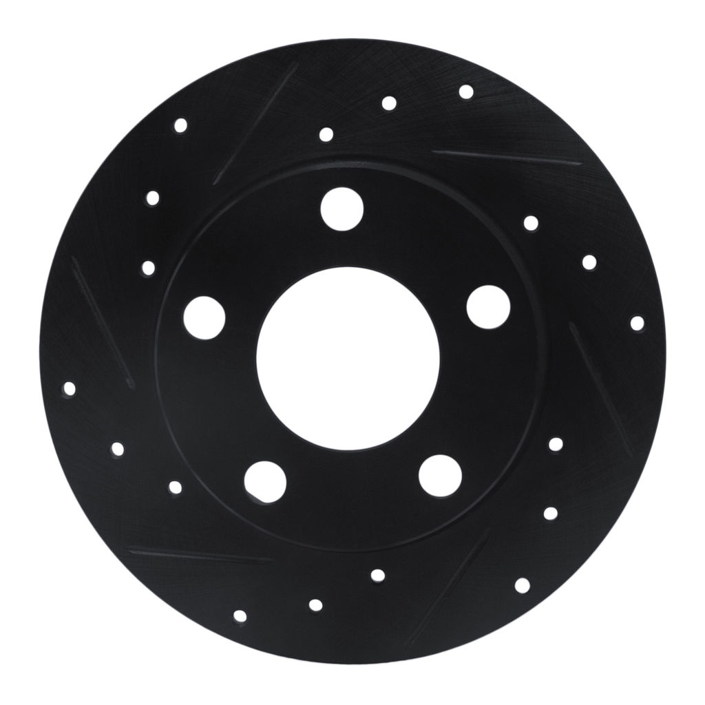 Dynamic Friction 633-74014L - Drilled and Slotted Black Zinc Brake Rotor
