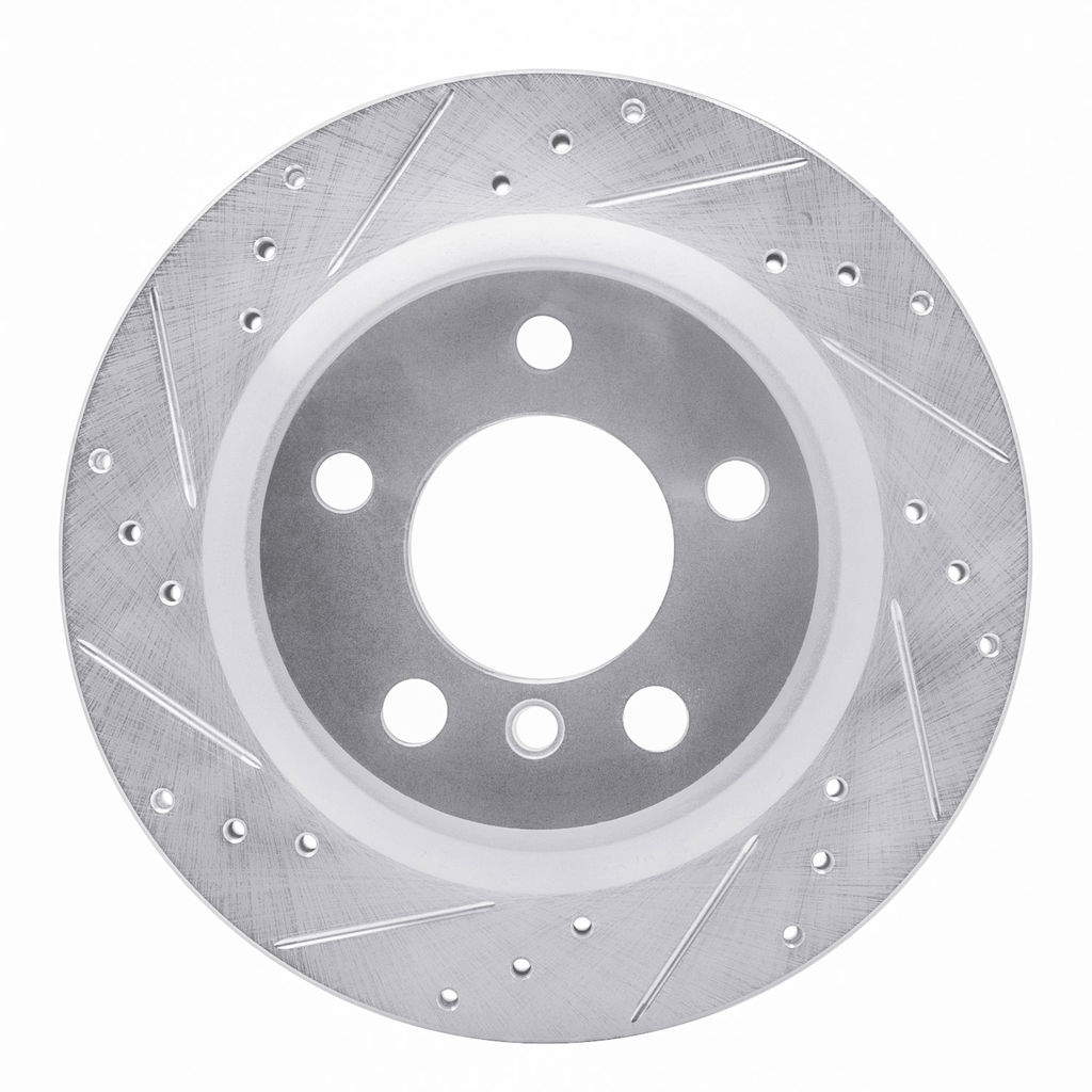 Dynamic Friction 631-31111L - Drilled and Slotted Silver Zinc Brake Rotor