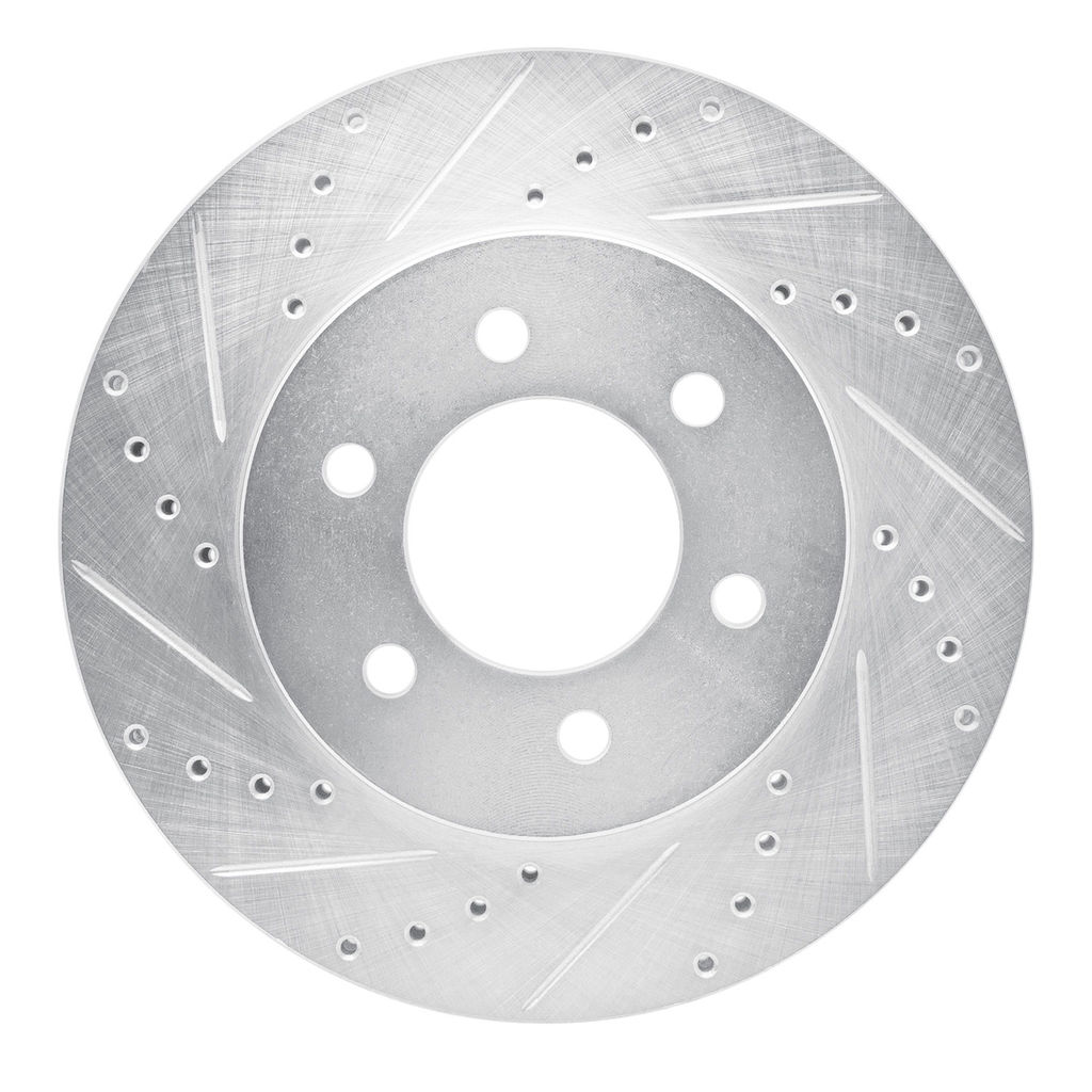 Dynamic Friction 631-54183L - Drilled and Slotted Silver Zinc Brake Rotor