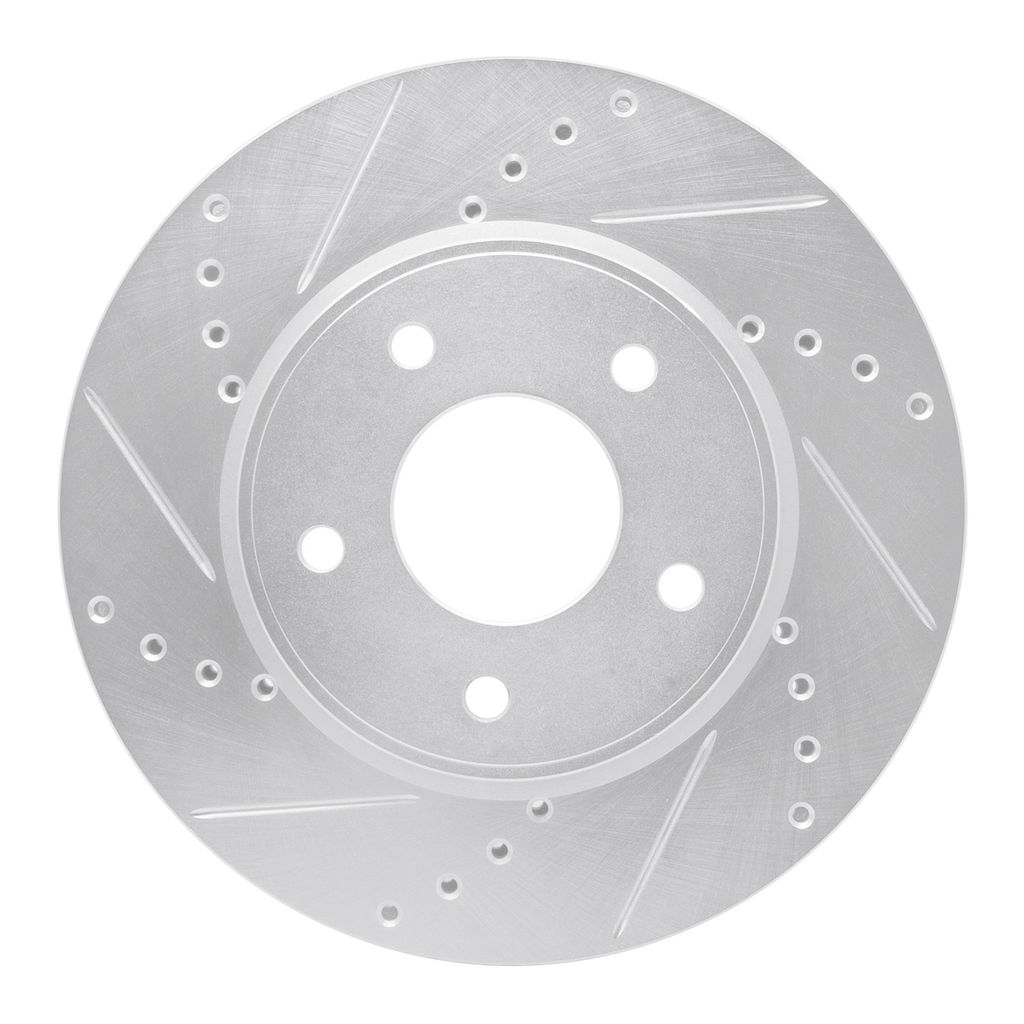 Dynamic Friction 631-67103L - Drilled and Slotted Silver Zinc Brake Rotor