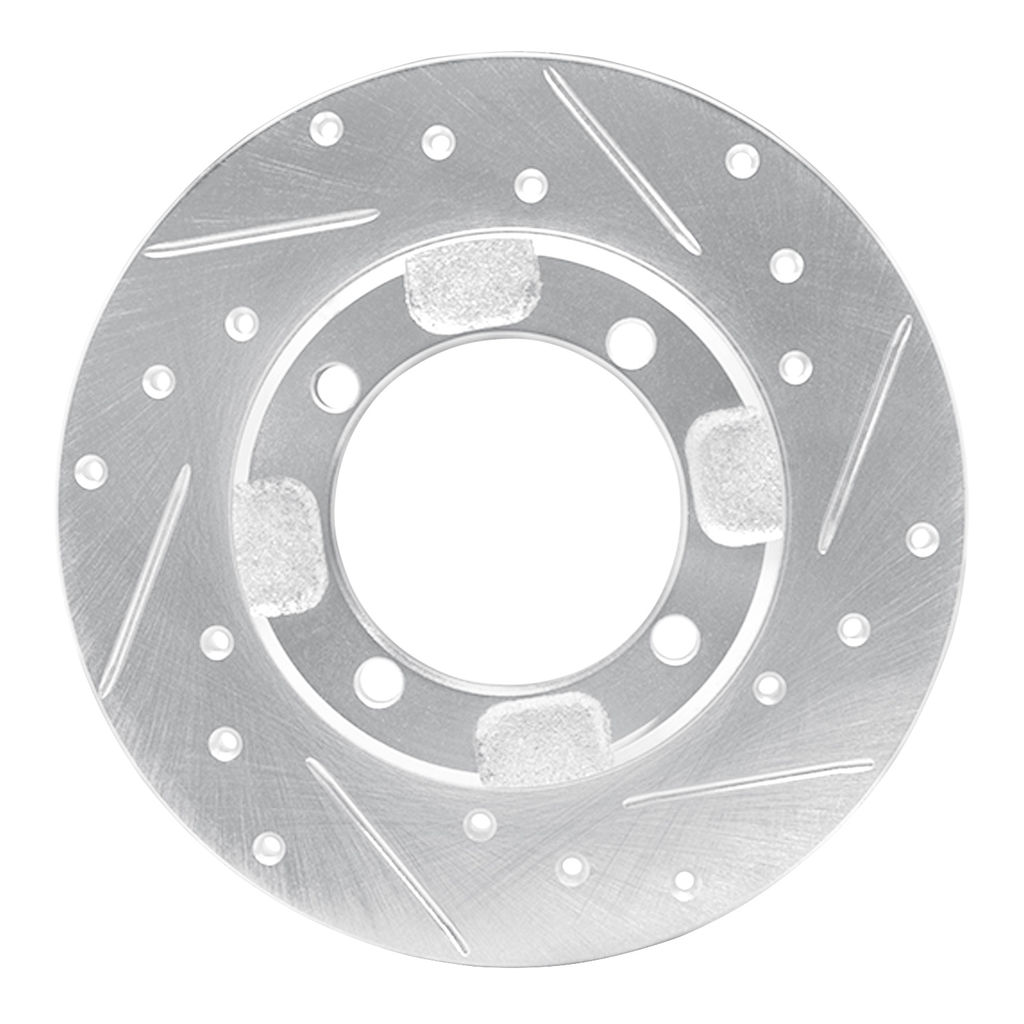 Dynamic Friction 631-72019R - Drilled and Slotted Silver Zinc Brake Rotor