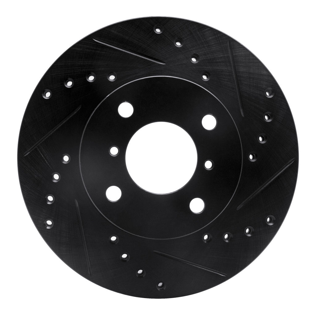 Dynamic Friction 633-01003R - Drilled and Slotted Black Zinc Brake Rotor