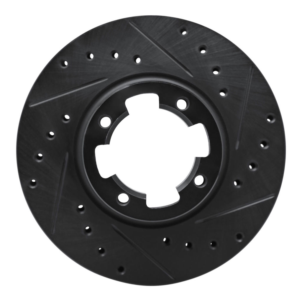 Dynamic Friction 633-13031R - Drilled and Slotted Black Zinc Brake Rotor