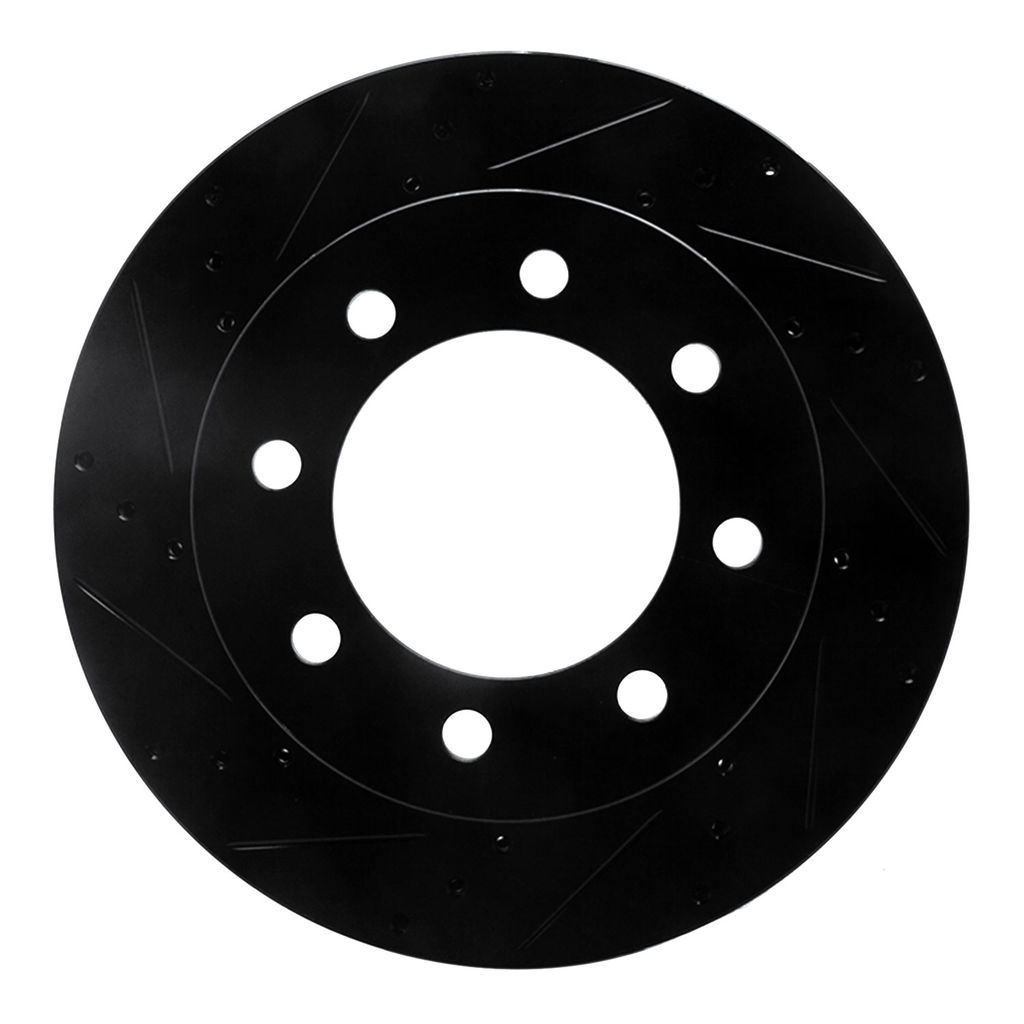 Dynamic Friction 633-40102L - Drilled and Slotted Black Zinc Brake Rotor