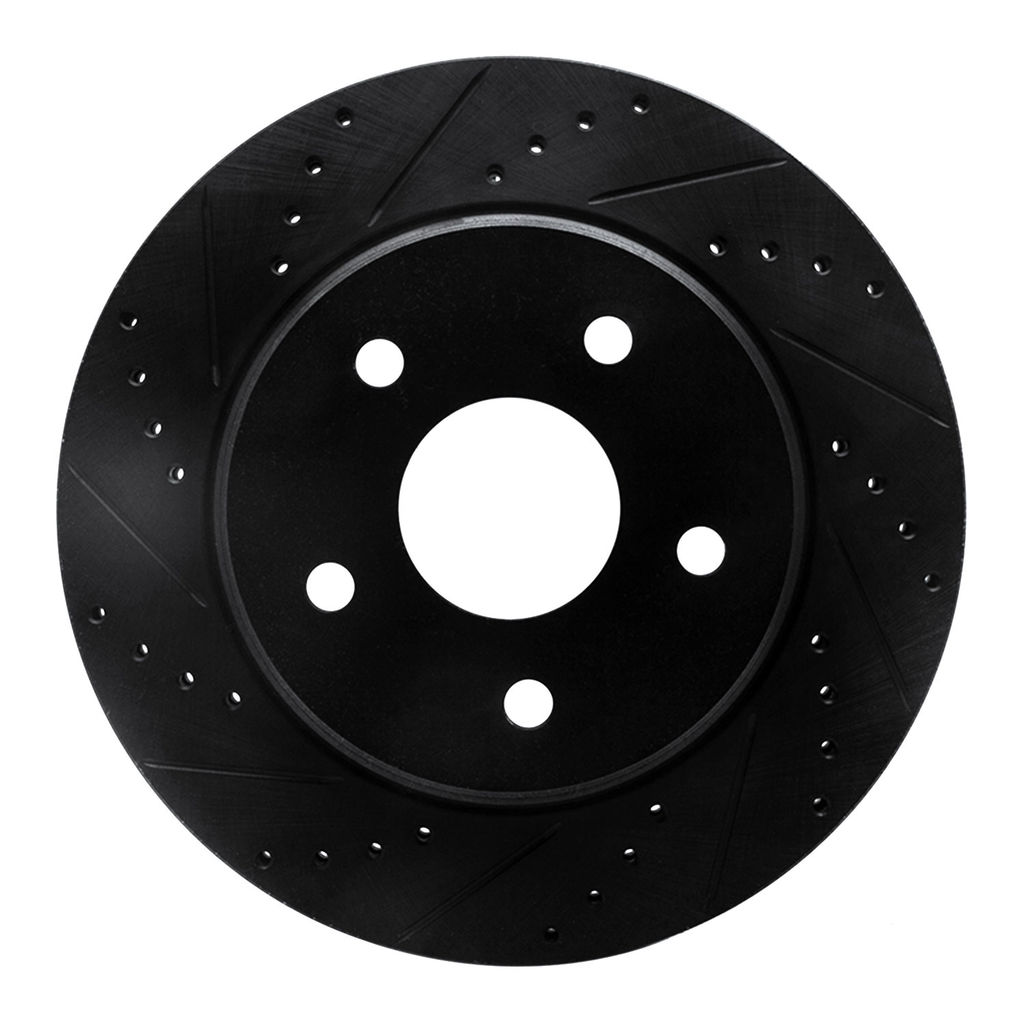 Dynamic Friction 633-42011L - Drilled and Slotted Black Zinc Brake Rotor