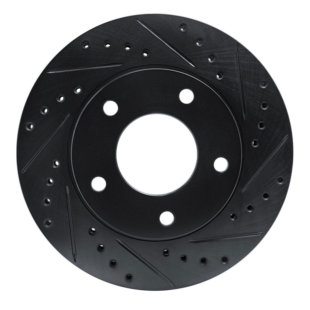 Dynamic Friction 633-46004R - Drilled and Slotted Black Zinc Brake Rotor