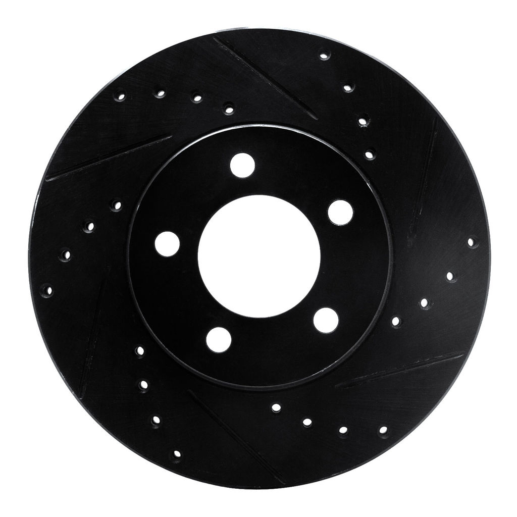 Dynamic Friction 633-54039R - Drilled and Slotted Black Zinc Brake Rotor