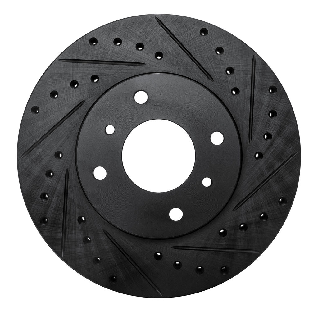 Dynamic Friction 633-67040R - Drilled and Slotted Black Zinc Brake Rotor