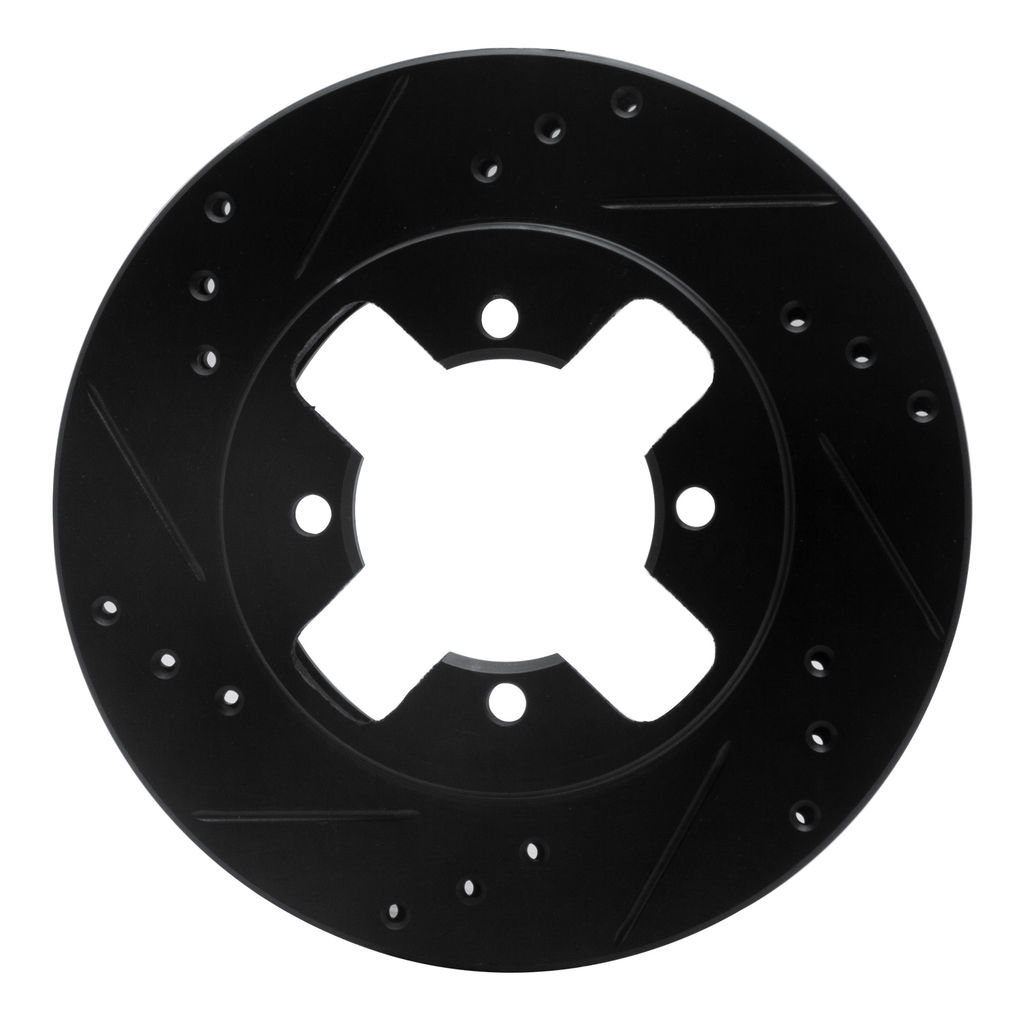 Dynamic Friction 633-67074L - Drilled and Slotted Black Zinc Brake Rotor