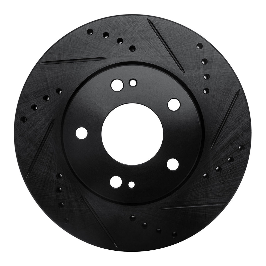 Dynamic Friction 633-72034R - Drilled and Slotted Black Zinc Brake Rotor