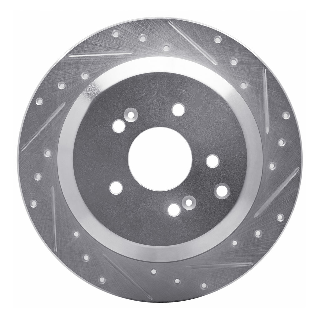Dynamic Friction 631-03048R - Drilled and Slotted Silver Zinc Brake Rotor