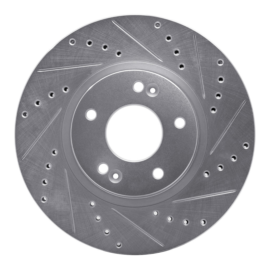 Dynamic Friction 631-03049R - Drilled and Slotted Silver Zinc Brake Rotor