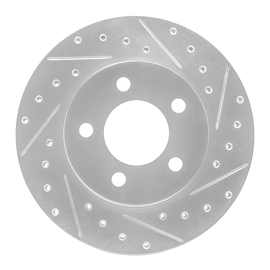 Dynamic Friction 631-40011R - Drilled and Slotted Silver Zinc Brake Rotor