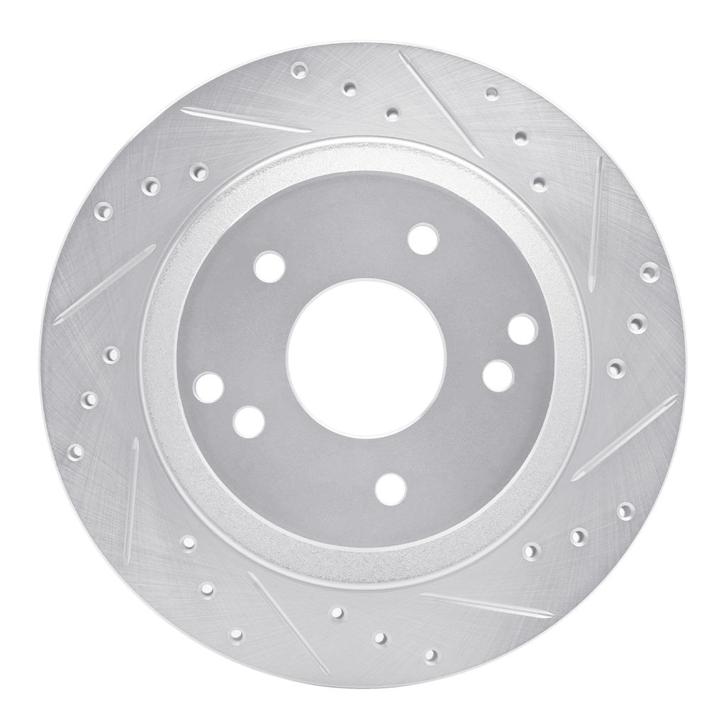 Dynamic Friction 631-47022R - Drilled and Slotted Silver Zinc Brake Rotor