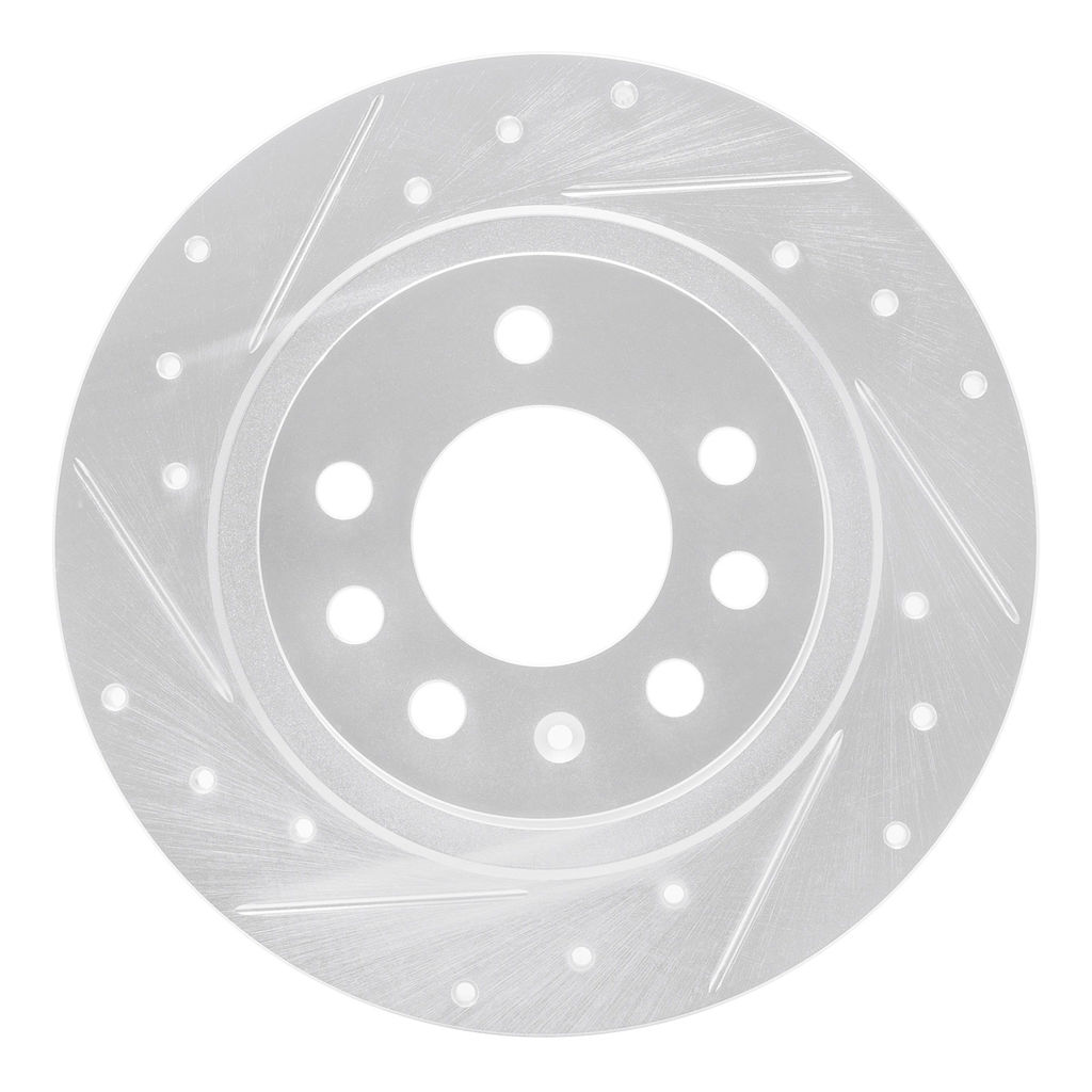 Dynamic Friction 631-53006L - Drilled and Slotted Silver Zinc Brake Rotor