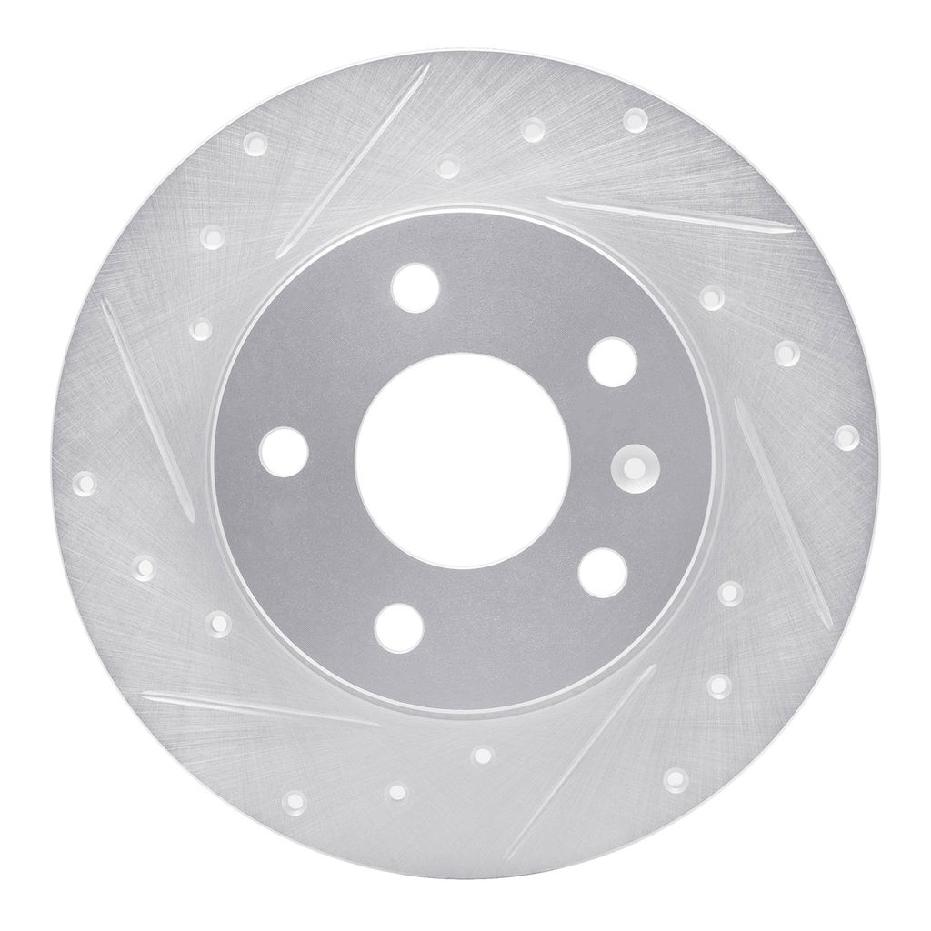 Dynamic Friction 631-53007L - Drilled and Slotted Silver Zinc Brake Rotor
